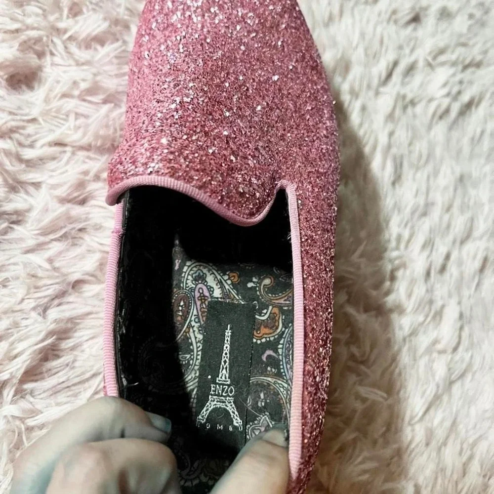 Vintage Enzo Romeo Sparko 04 Slip On‎ Glitter Loafer Mens 9.5 Statement Glamour